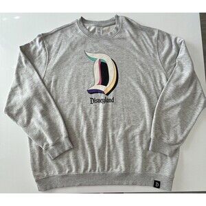 Disney Parks 3XL Disneyland Resort D Logo Adult Pullover Sweatshirt Heather Gray
